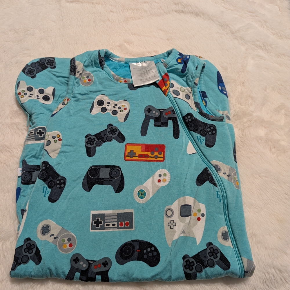 Blue Gaming Controller Print Onesie